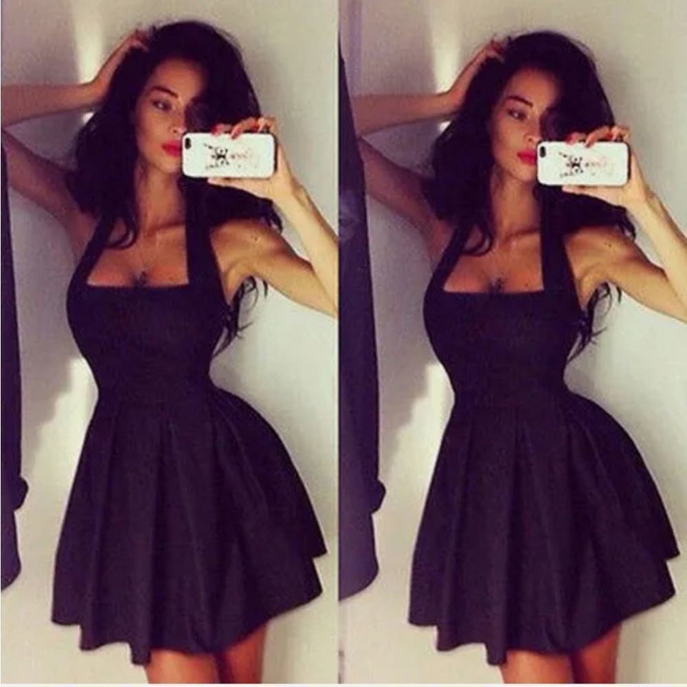 Women's Sleeveless Halter Backless Cocktail Backless Party Flare Mini Dress